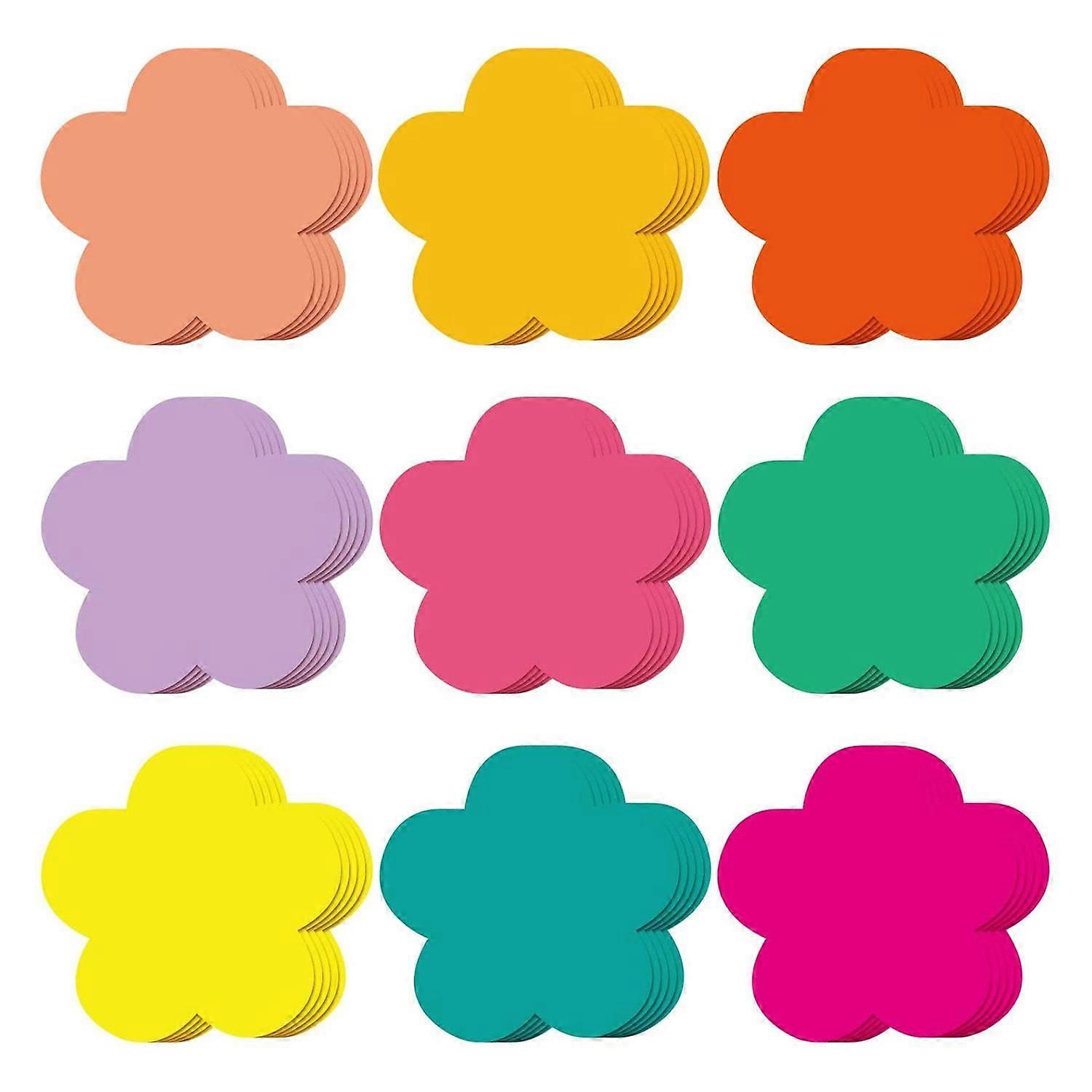 5 Sets 9pcs/Pack Colorful Floral Paper Cutouts for Classroom Bulletin Board Decorations, Spring Party Backdrop, DIY Craft Projects 8.8 x 8.8cm