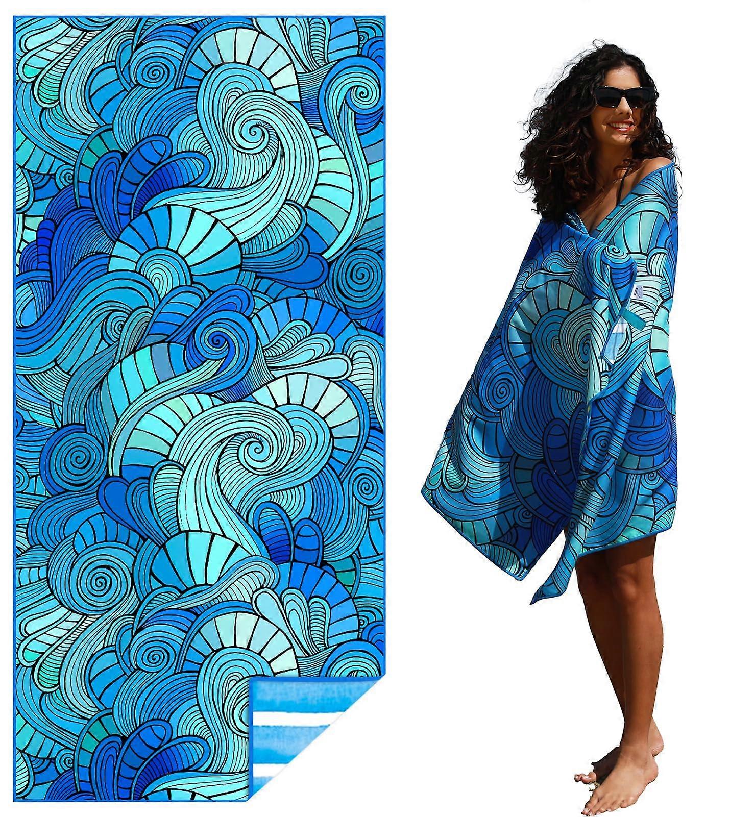 Microfiber Thin Light Beach Towel 32x71 Inch Quick-Dry Absorbent Compact Travel Towel