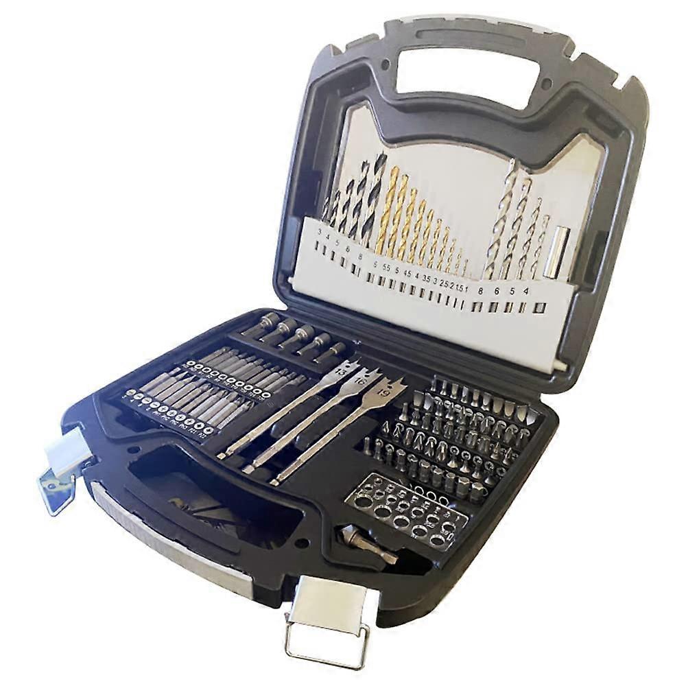 101Pcs Titanium Drill Bits Set For Metal, Wood And Masonry - HSS Titanium-Coated Drill Bits Kit With Box
