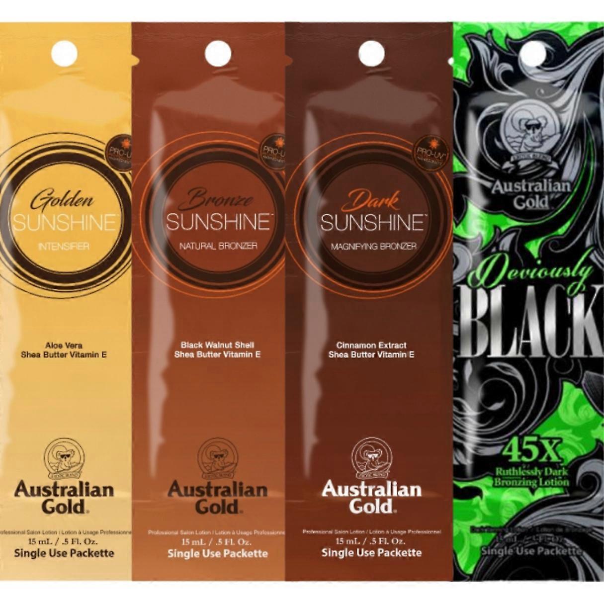 Australian Gold Tanning Sachet Set x4 pcs