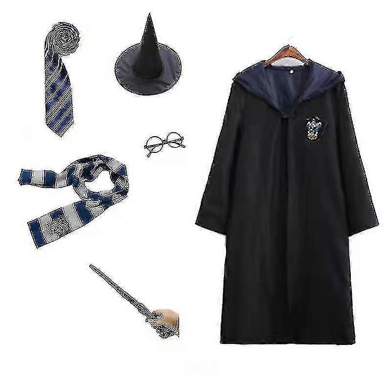 Harry Potter 6pc Set Magic Wizard Fancy Dress Cape Cloak Costume-r