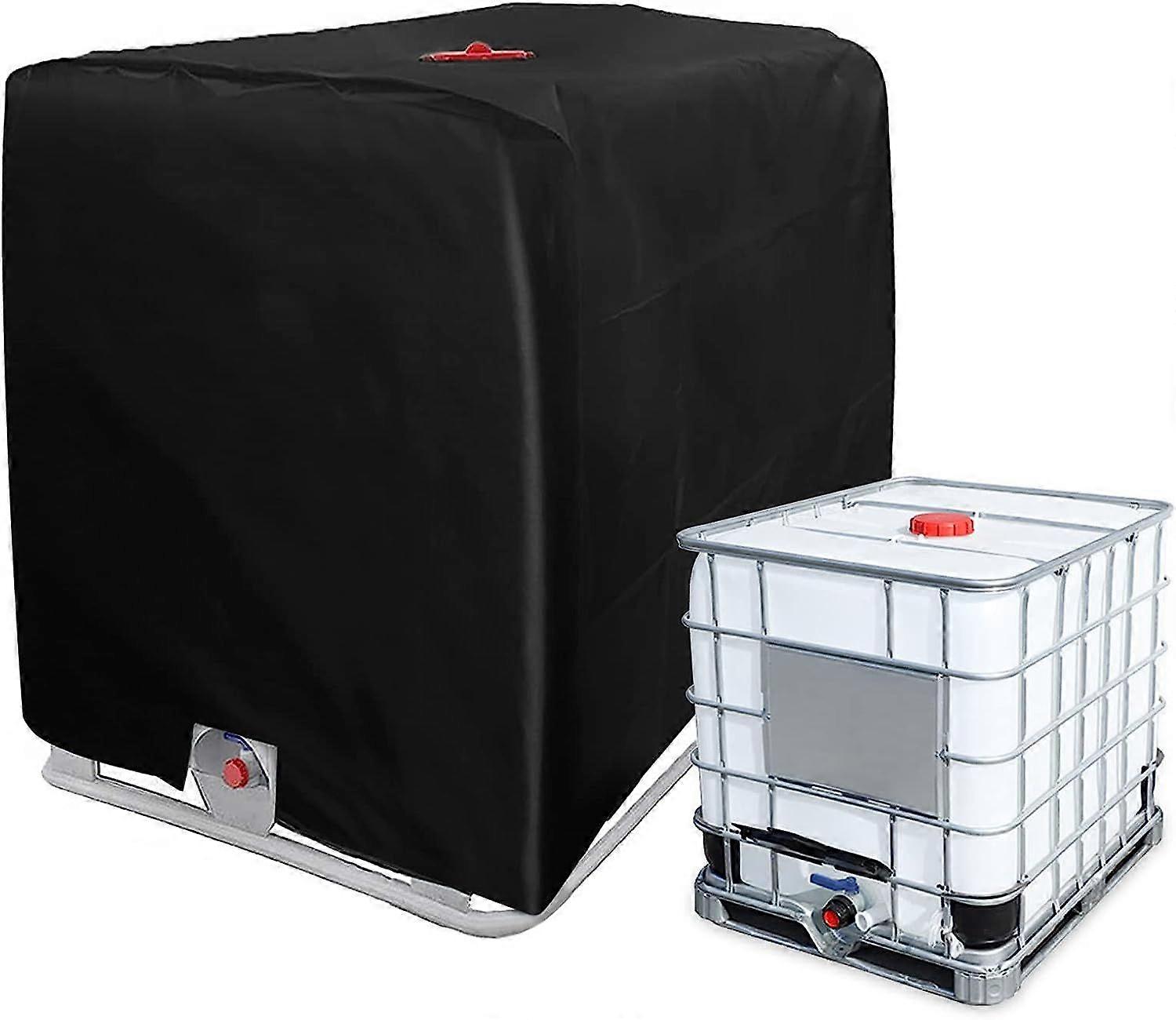 ( Black ) IBC Tank Cover Tarpaulin for 1000L IBC Container, 116 x 100 x 120 cm Anti-UV Rainproof Water Tank Tarpaulin