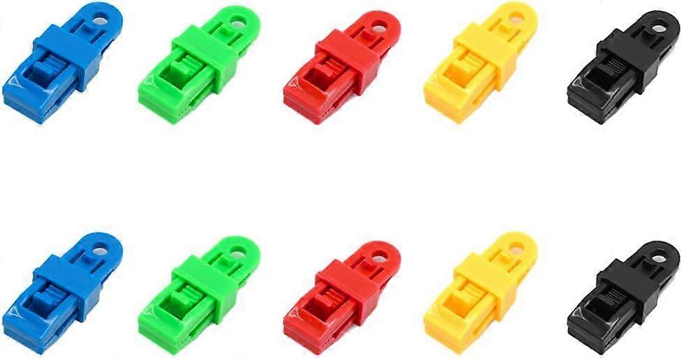 Set of 10 Tarpaulin Clamps, Clips/Attachment/Elastic Tarpaulin Tensioner, Robust and Adjustable Locking Handle for Tarpaulin and Shade Cloth (10pc)