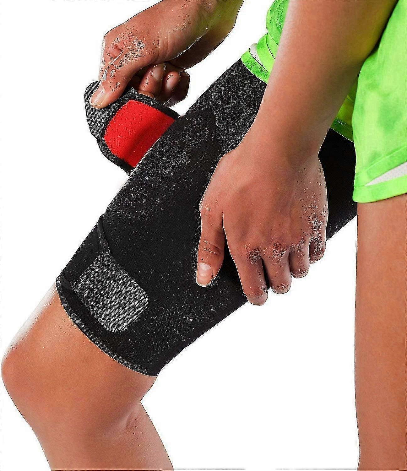 Unisex Breathable Neoprene Hamstring Compression Sleeve with Adjustable Thigh Support and Non-slip Design