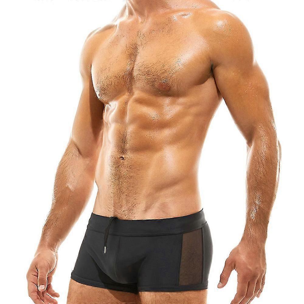 Boxer de bain pour hommes Maillots de bain Sèche rapide Boardshort Jambe carrée Mesh Maillots de bain Crelow Out Maillots de bain Maillot de bain de plage