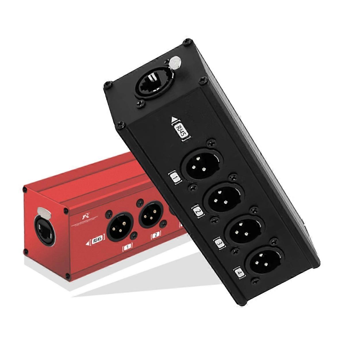 1Pair RJ45 4 Channel 3Pin XLR Audio/ over Network Cable Extender for Live Stage Lighting Audio Recor