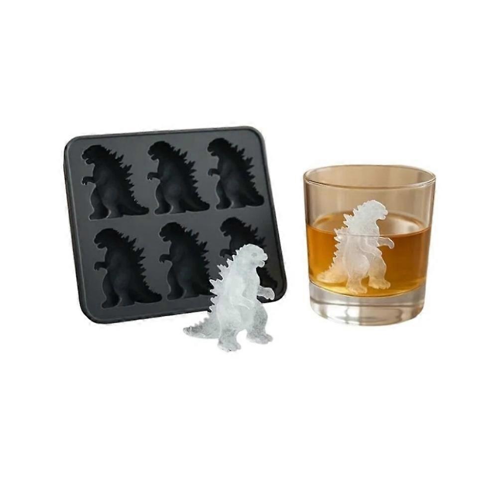 Dinosaur Ice Cube Mold,Freezer Safe Ice Cube Maker for Summer Drinks,6 Cavity