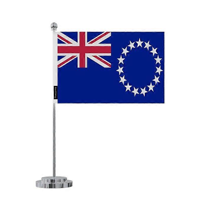 Cook Islands Flag - 14 x 21 cm - Polyester - Stainless Steel Base - Pixelforma