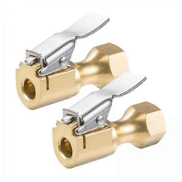 5X 2X Car Lock Air Chuck with Clip, Heavy Duty Tire Inflator Valve for Standard and Presta Valves