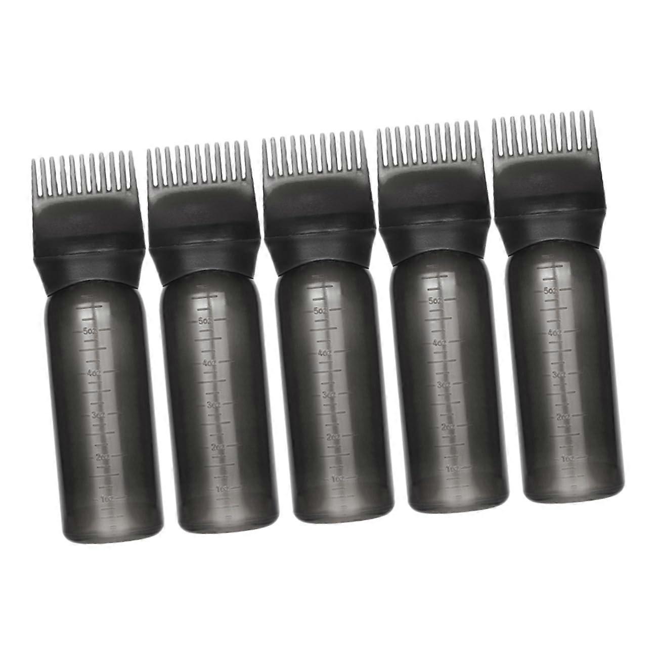 5pcs Shampoo and Hair Dye Comb Set, Black PP Travel Mug with Hair Clips, Bottles for Hair Coloring and Styling Tools