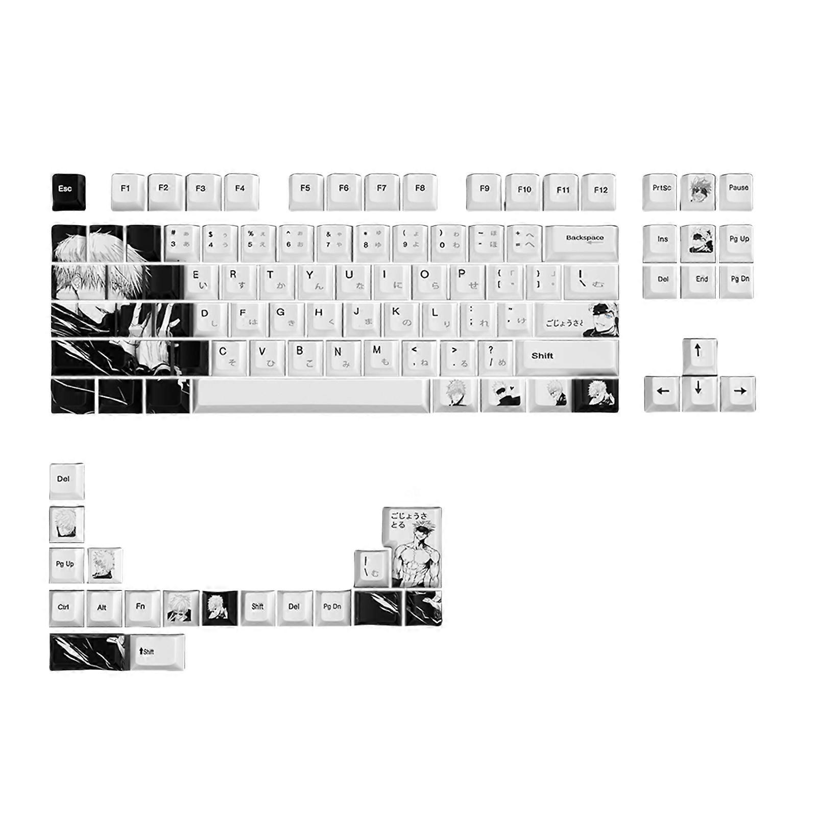 105Keys Satoru Gojos Keycaps Set Original Height PBT Thermals Sublimation for 60 80 61/64/68/75/87 Keys Mechanical Key
