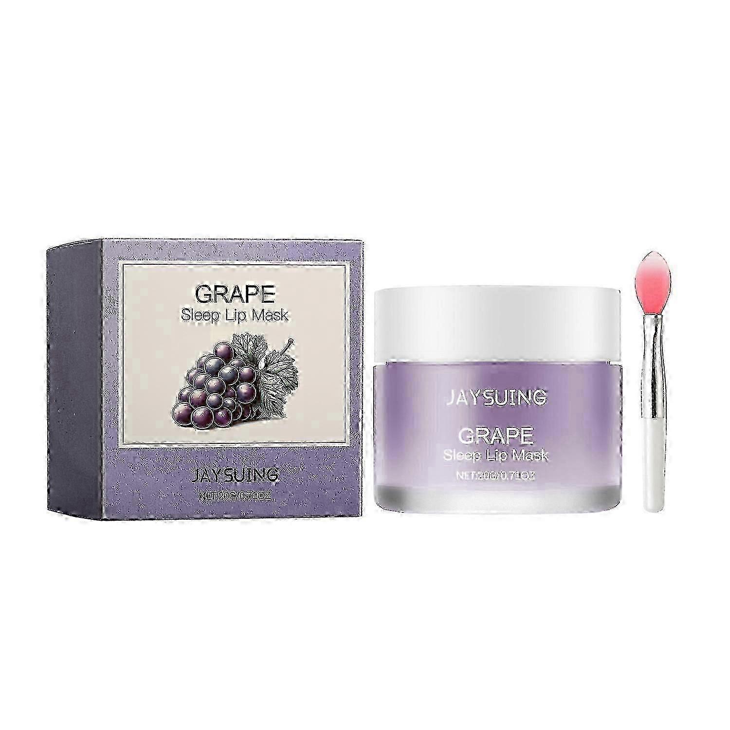 Jaysuing Grape Sleep Lip Mask, blid nærende læbefarve Lys fugtgivende læbehud fugtgivende