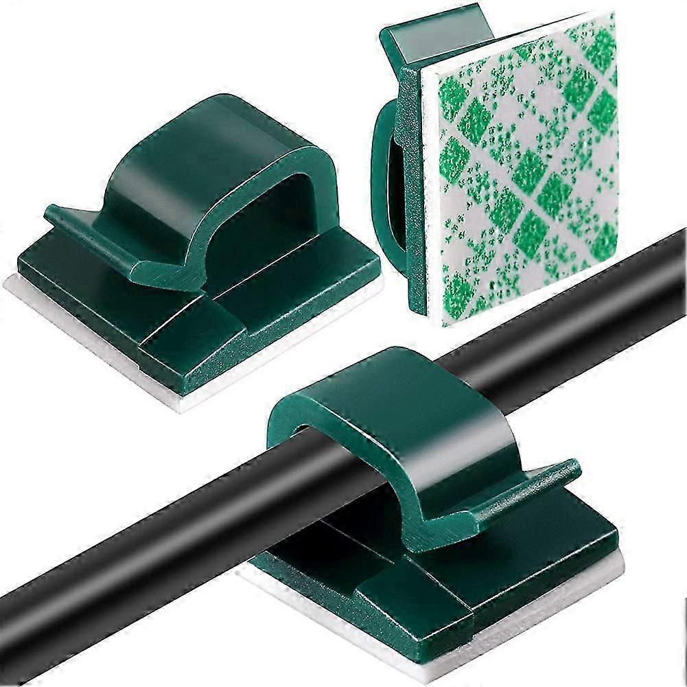 100個のケーブルホルダー粘着性ミニ屋外ケーブルクリップ(接着剤付き)