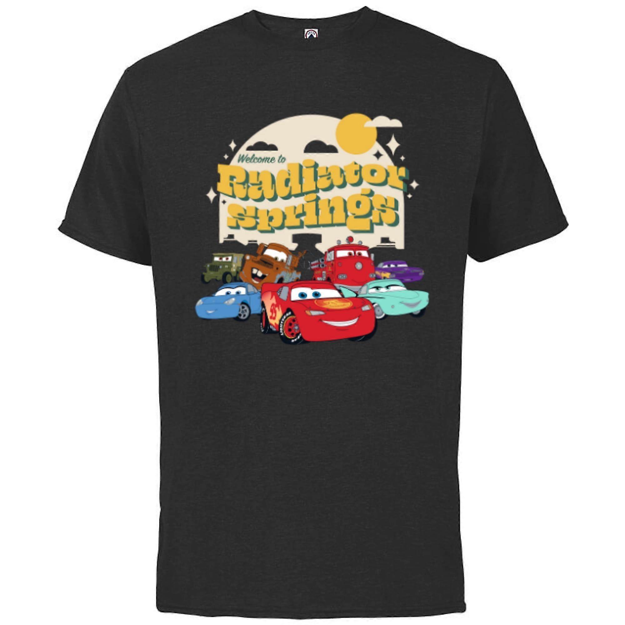 Disney PIXAR Cars on the Road Radiator Springs - Short Sleeve Cotton T-Shirt-Black-Txa32ii187