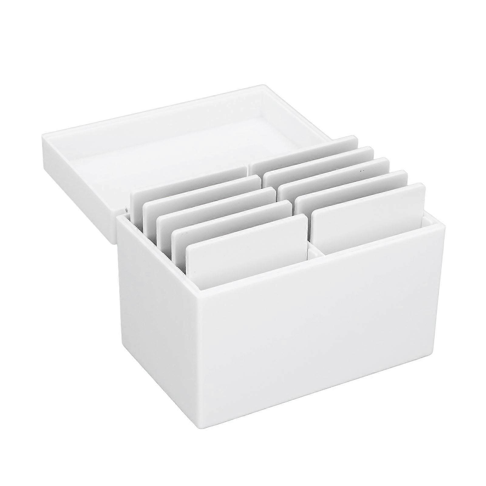 10 Layers Acrylic Eyelash Storage Box with Magnetic Bottom Extension Grafting Tool False Eyelashes Glue Pallet Holder White 