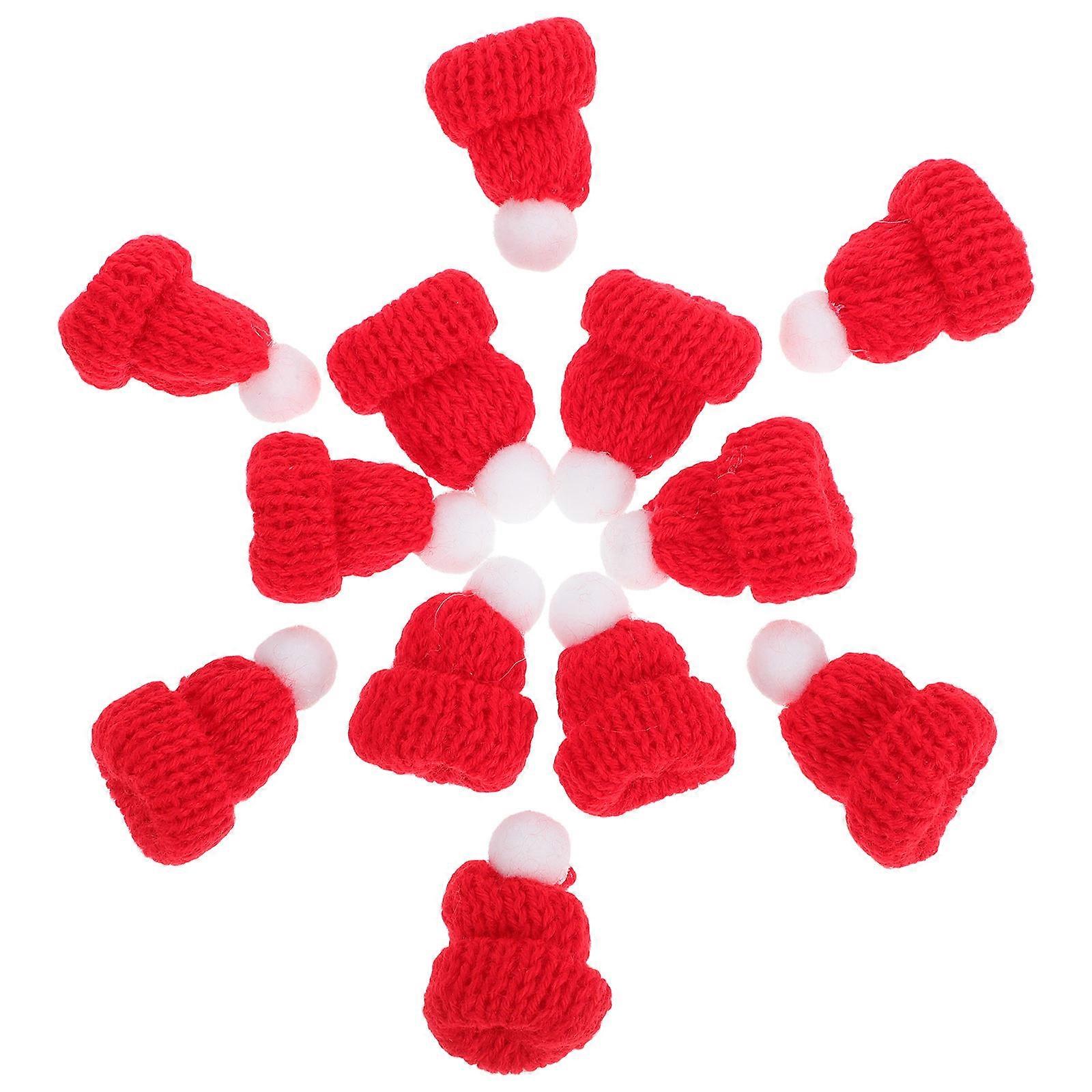 6PCS Mini DIY Knitted Christmas Hats – Creative Woolen Yarn Decor for Phone Cases, Dolls & Holiday Crafts – Fun Handmade Accessories for Parent Child