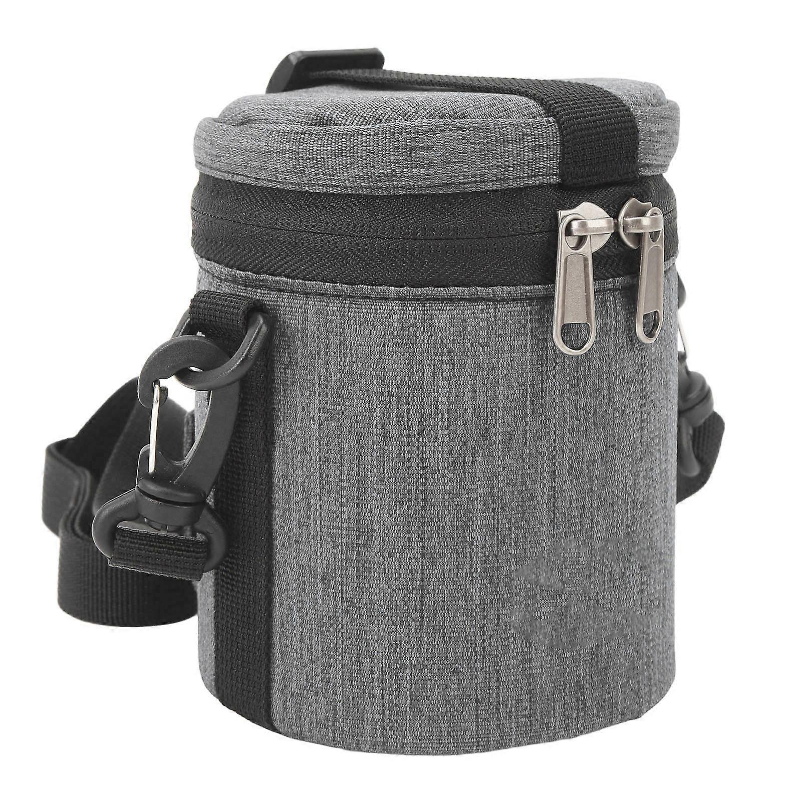 Waterproof Camera Lens Case Gray 12x10.5x10.5cm Adjustable Strap