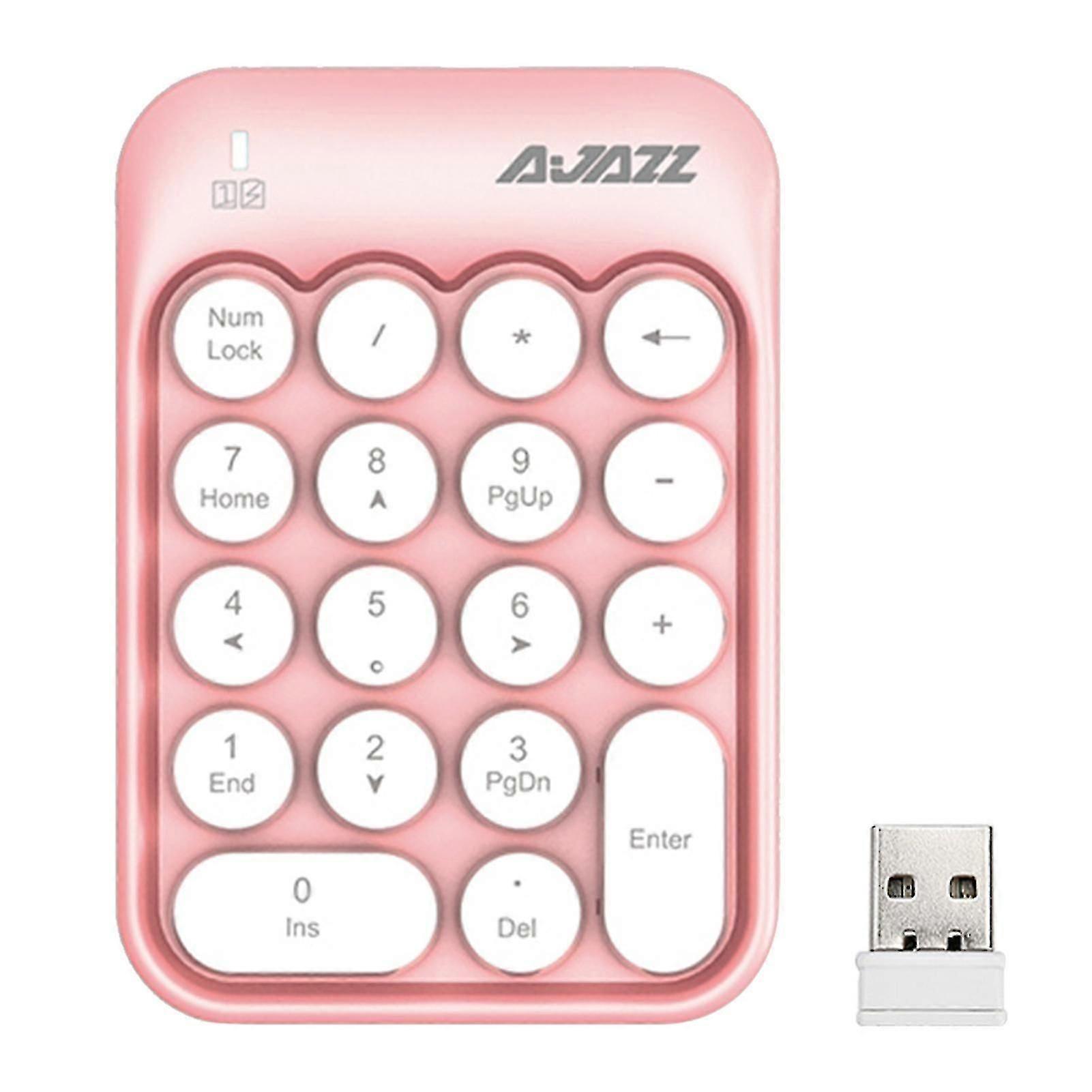 Ajazz Ak18 Wireless Numeric Power-saving 18 Keys 2.4ghz Chocolate Key Mini Keypad For Desktop