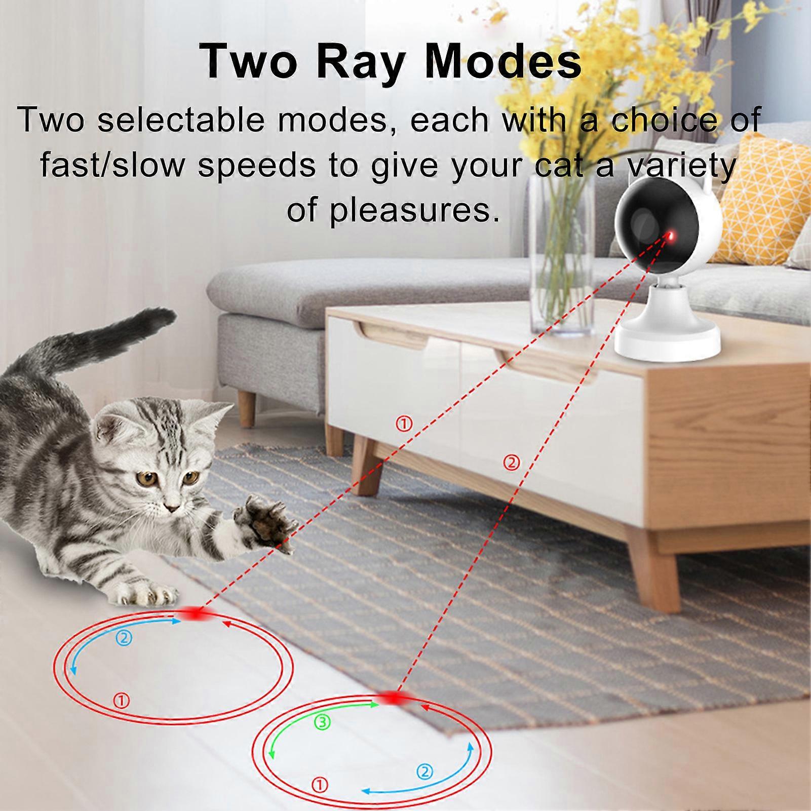 Rechargeable Interactive Laser Cat Toy Two Modes Infrared Smart Automatic Laser Interactive Cat Toy Two-Speed Adjustment Multiple Angles Built-in B
