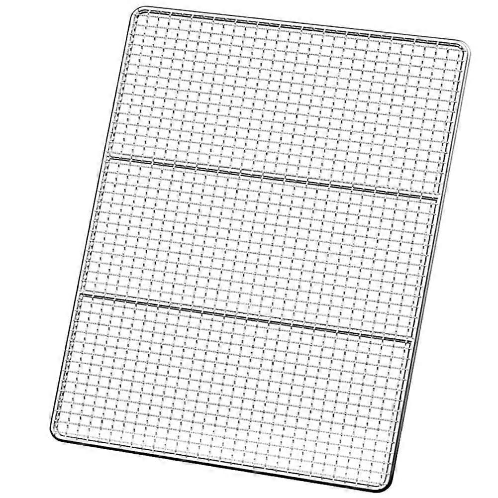 Stainless Steel Rectangular Grill Net 33 x 25 cm, Non-Stick Grill Grid for Gas and Charcoal Grills, Ideal for Fish and Vegetables