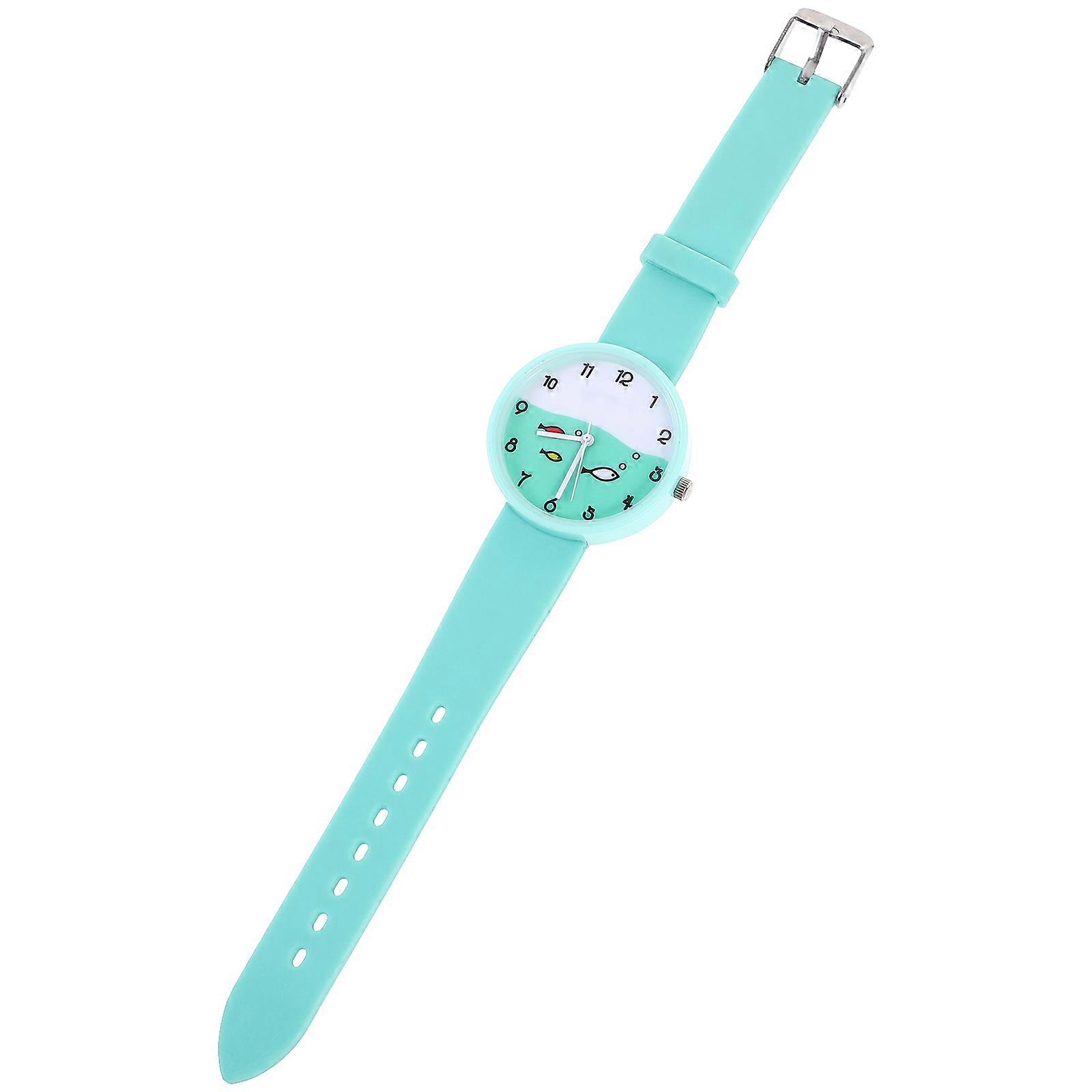 Watches For Girls Student Watch Cartoon Design Light Green 22CM Time Keeping Quartz Movement 1Pack
