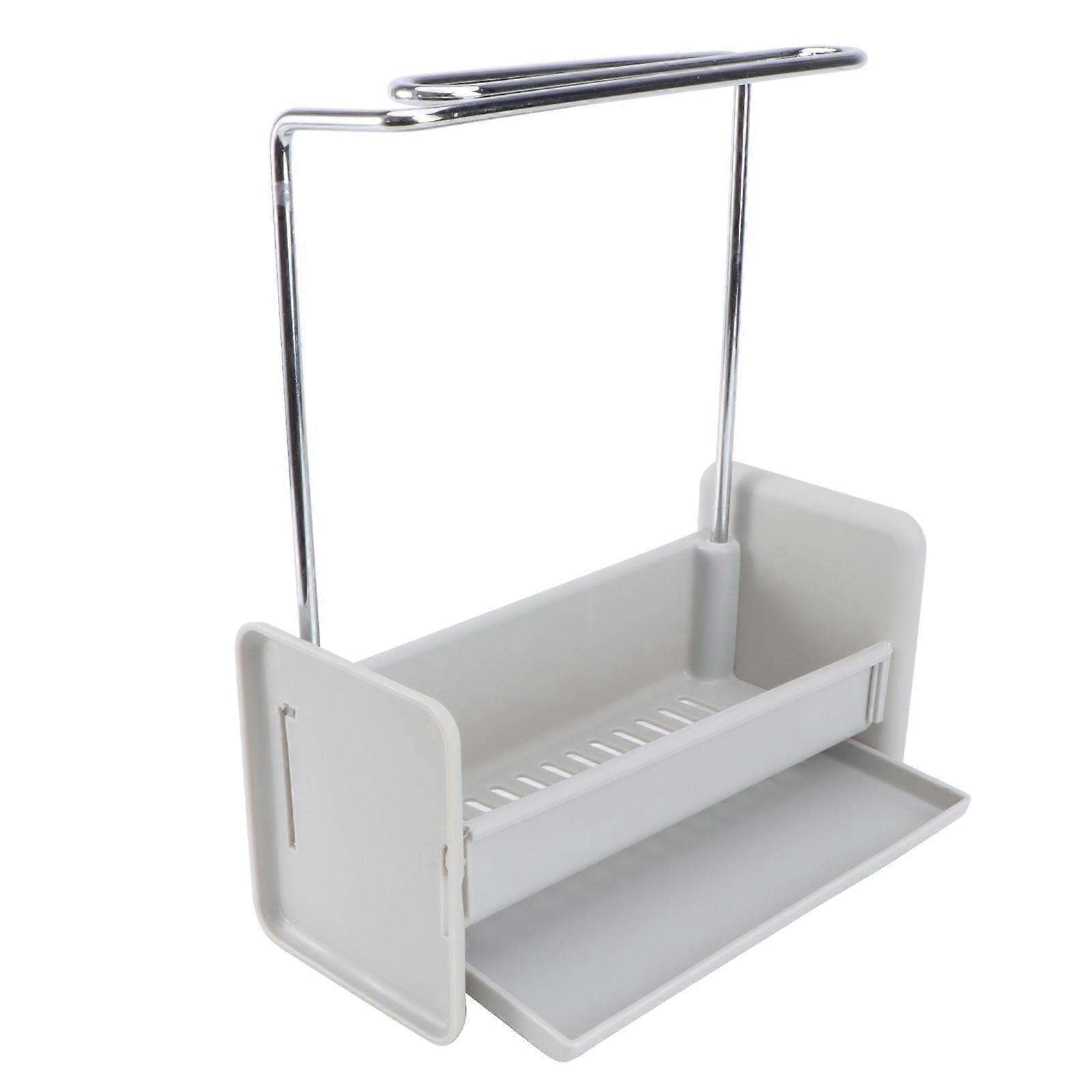 Multifunctional Kitchen Sink Organizer Household Storage Rack Kitchen Accessory Grey 22.2X18CM 1Set