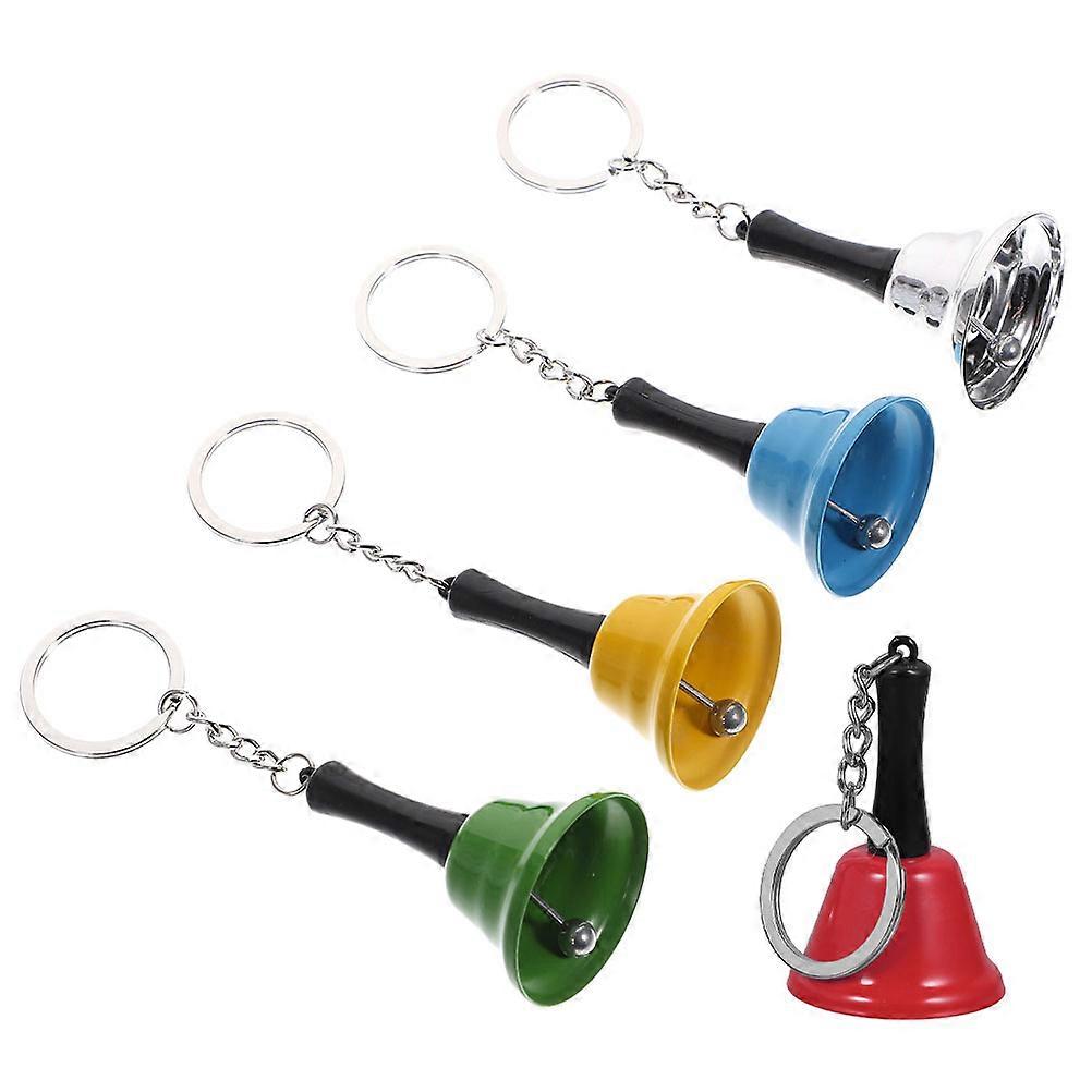 Table Bell Handbell For Classroom Use Silver Compact Design Signal Service 5 Pcs