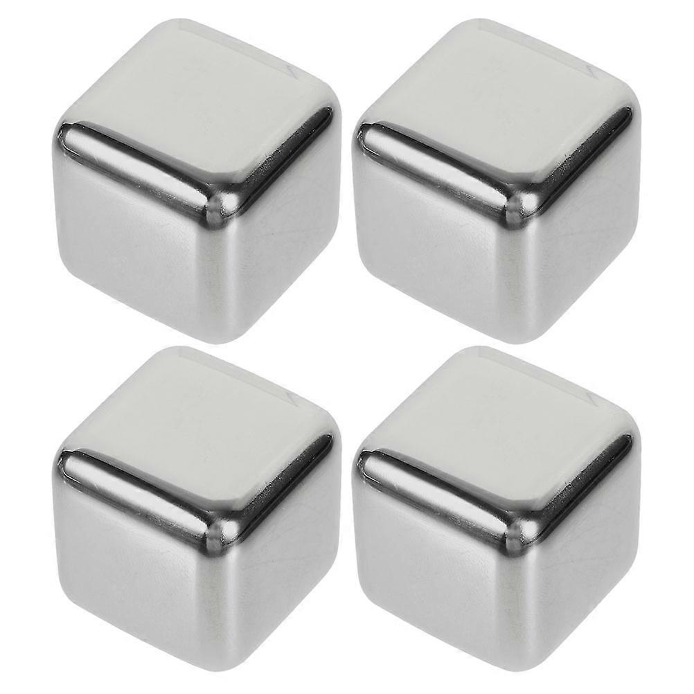Metal Ice Chilling Stones Non-diluting Reusable 1.1 1.1 1.1in 4Pcs For Drinks