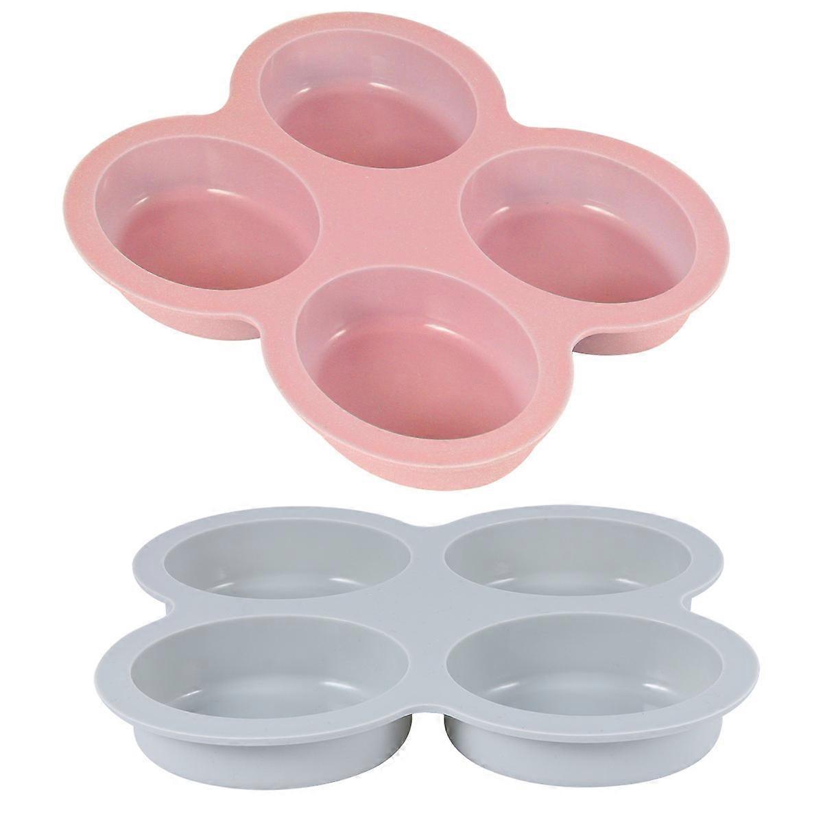 Oval Cake Mold Soap Making Mold 4 Grids DIY Crafting Lovers Baking Tools Random Color 18.30X14.70X2.40CM 2Pcs