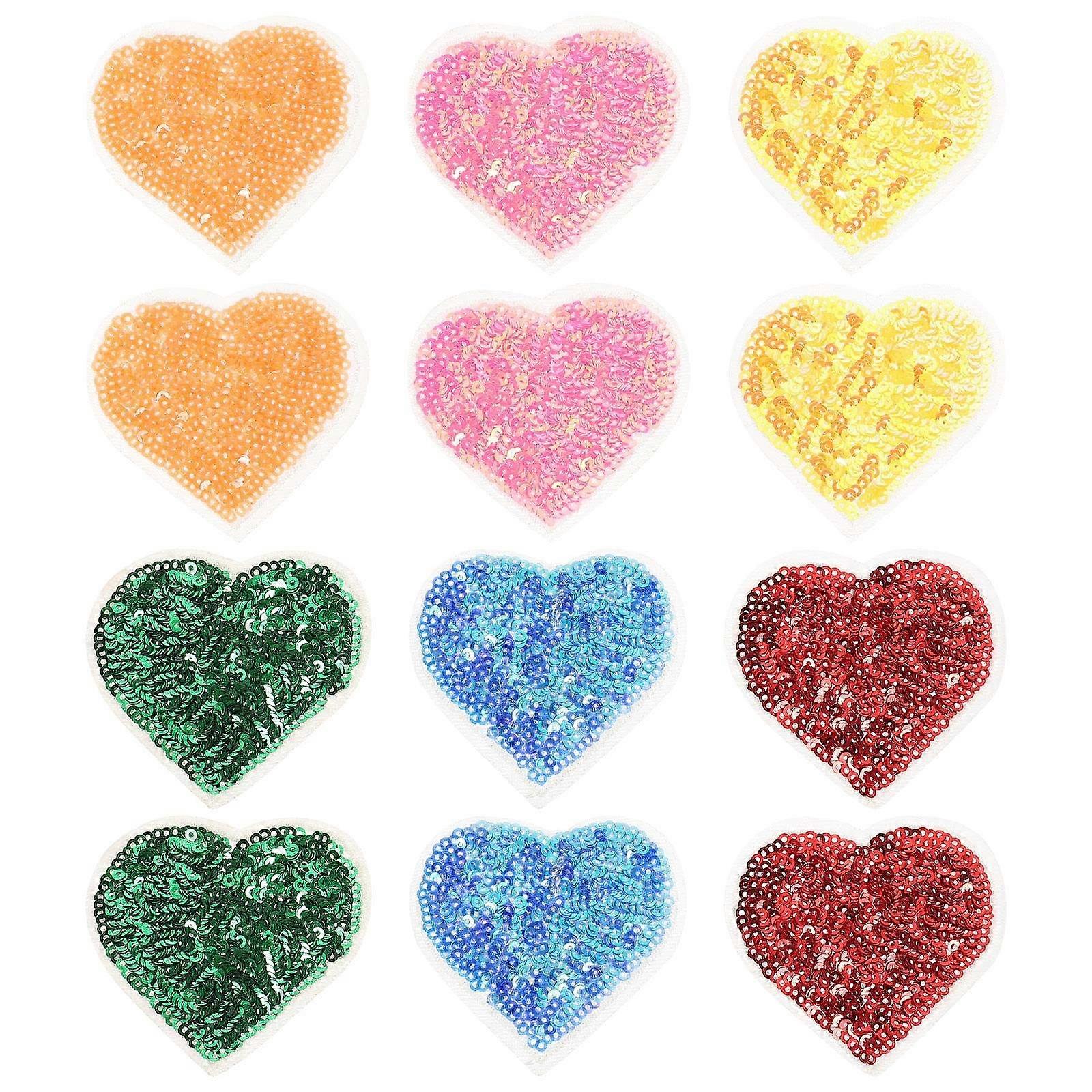 DIY Clothing Patch Sequin Patch Elegant Design Assorted Color 7X6cm For Handicrafts Family Use 12Pcs