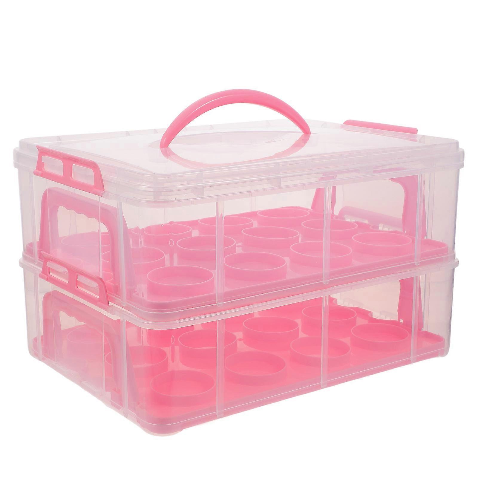 Cupcake Containers Multi Layer Packaging Box For Baking Parties 35.5x26x21cm Food Storage 1Set