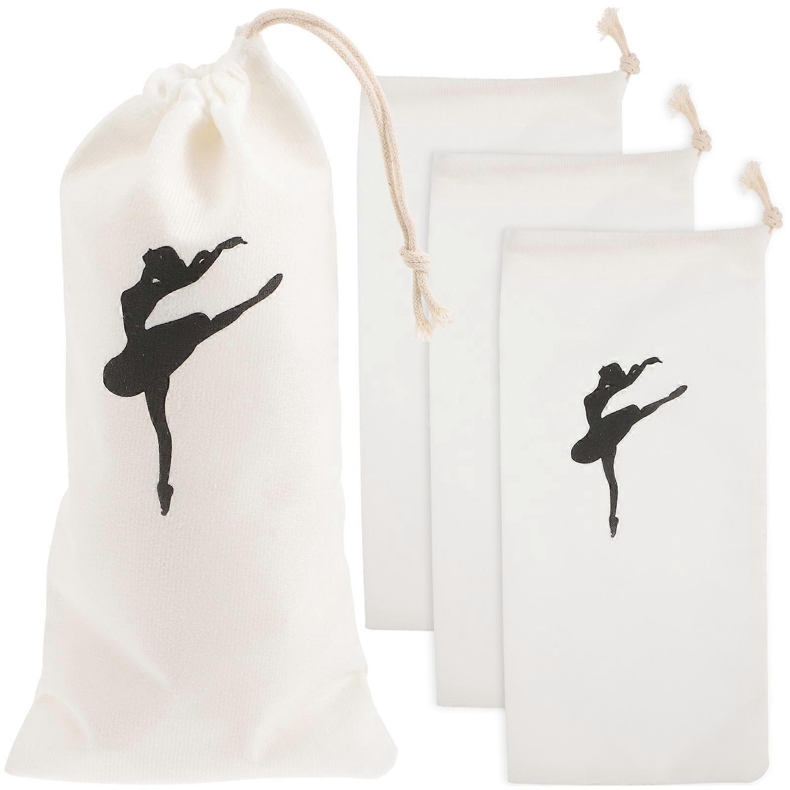 Dance Shoe Bags Canvas Drawstring Pouch for Storage 4Pcs Set