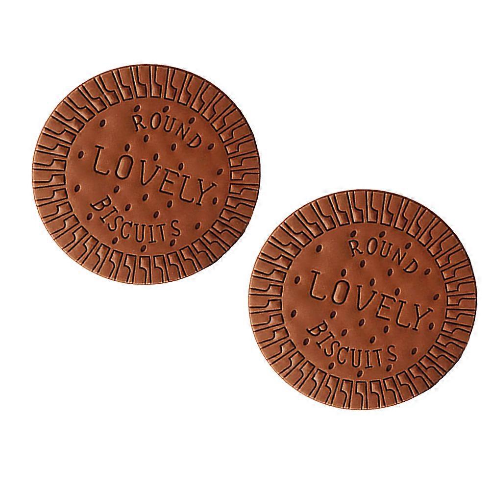 Journal Notebook Biscuit Shaped Cover Notepad Daily Use Chocolate 9.00x9.00x1.50CM Protect Inner Paper 2Pcs