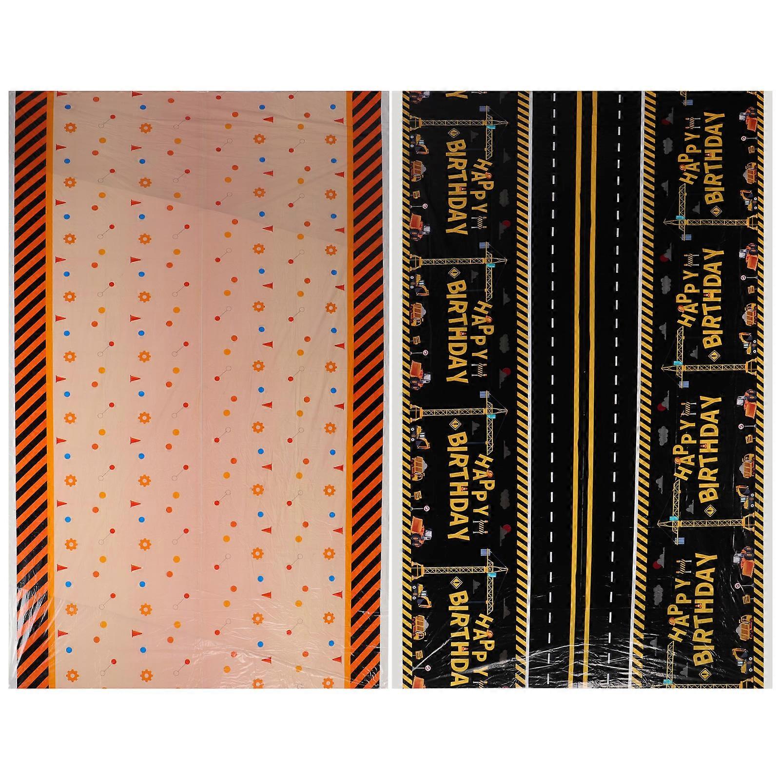 Tablecloth Disposable Birthday Rectangle Delicate Design Yellow 220x130cm 2Pcs