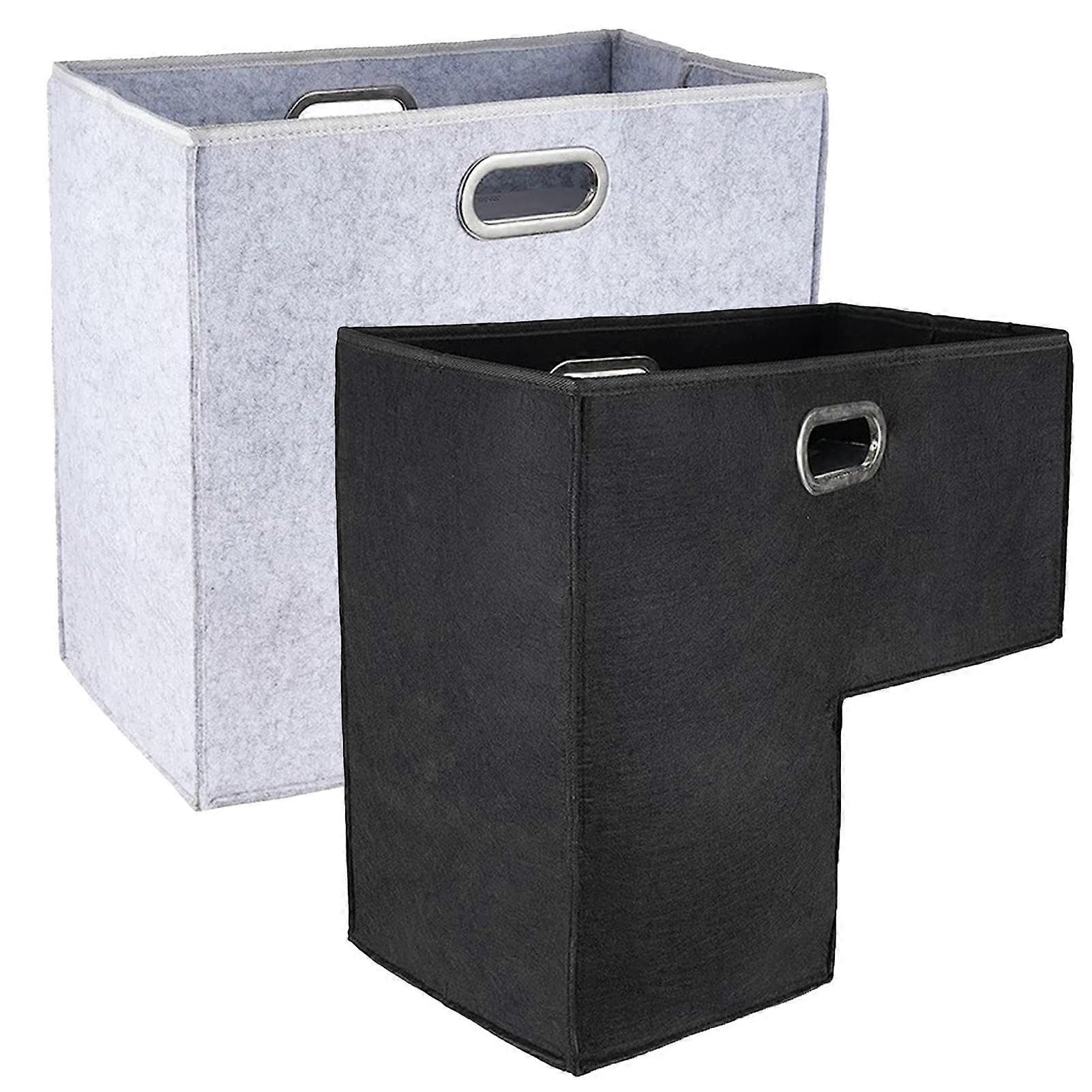 Felt Stair Basket for Storage, L-Shaped Shoe Organizer for Carpet and Wood, Durable Felt Containers for Home Use