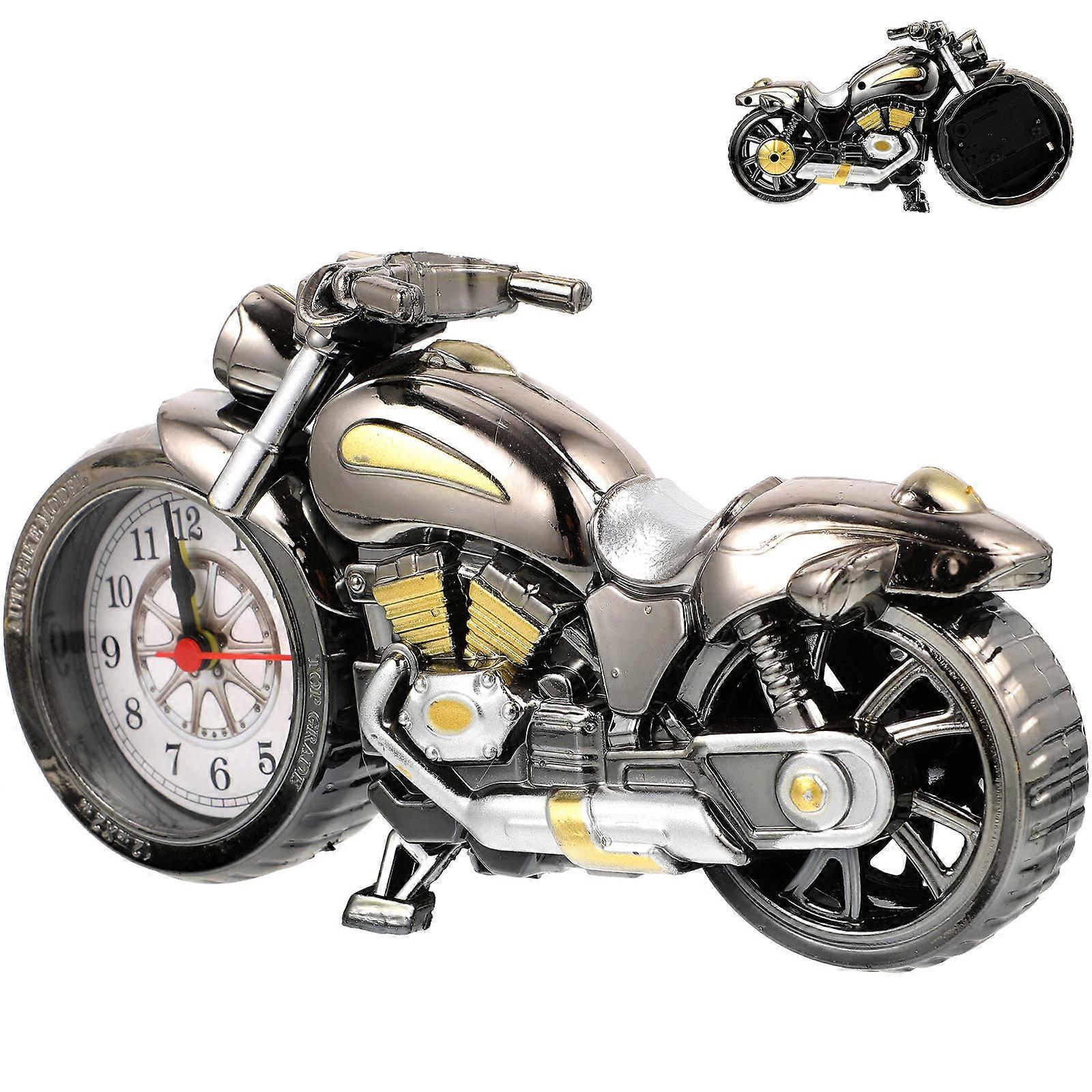 Desktop Motorcycle Clock Golden 22.00X12.00X5.50CM Alarm Function 1Pack