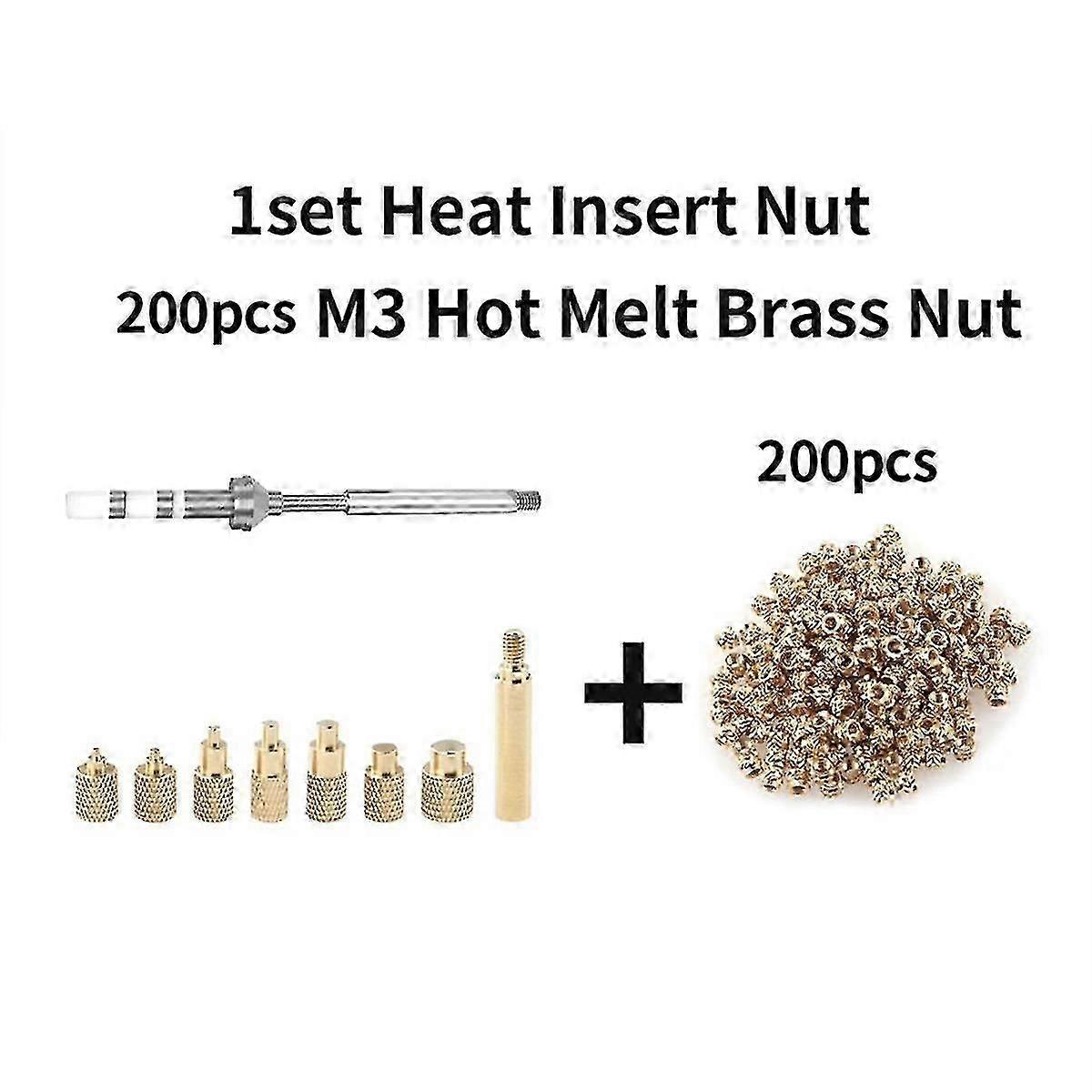 Heat Insert Nut Iron Tip TS100 Soldering Iron Tip Insert Internal Thread M2-M8 Brass Hot Melt Insert M3 Nut Kit