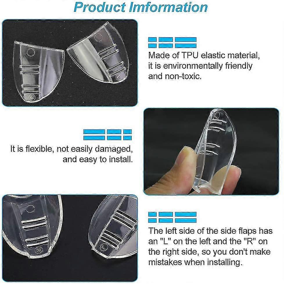 2 Pairs Clear Side Shields For Small To Medium Safety Glasses