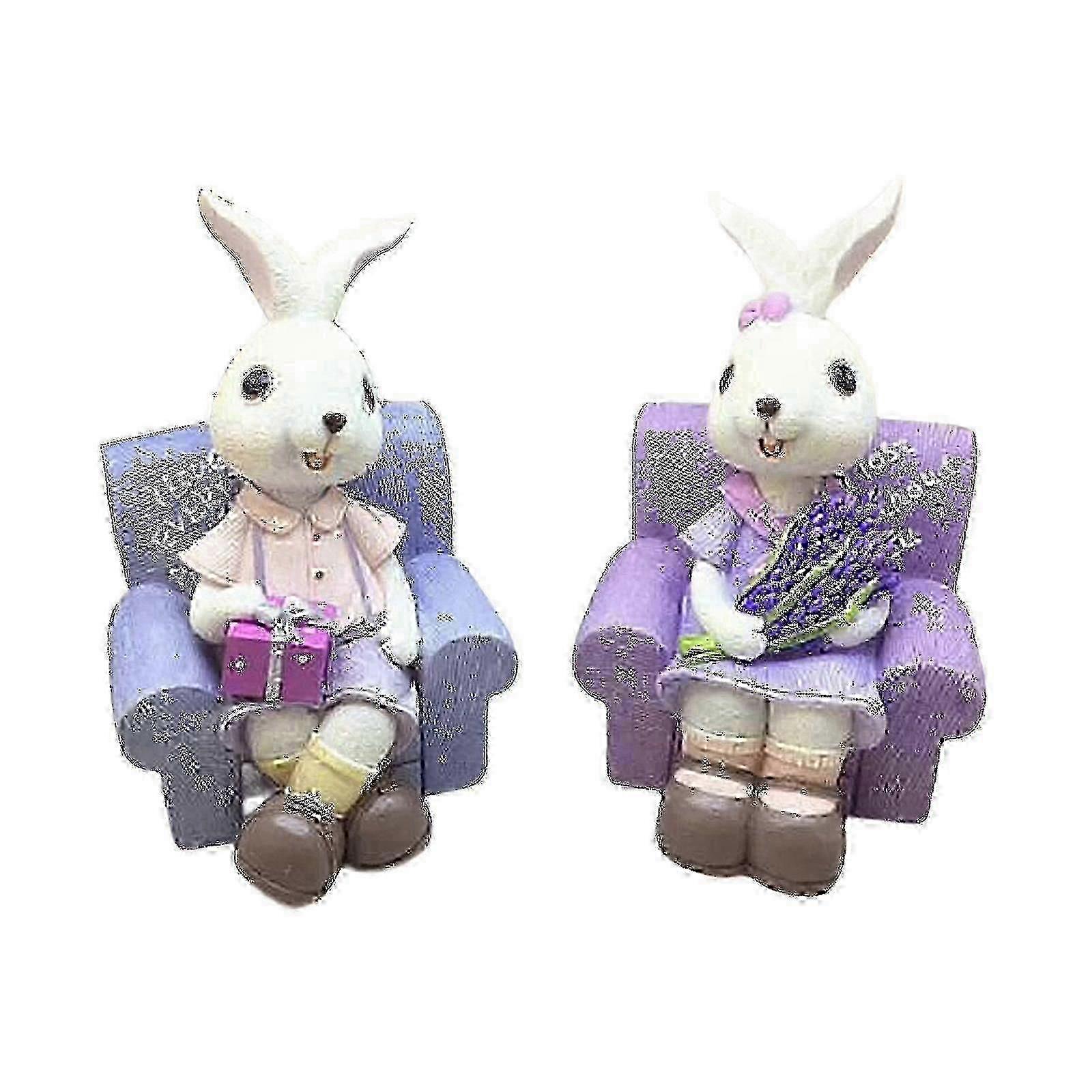 Easter Resin Bunny Eggs Decorations, Spring Rabbit Figurine