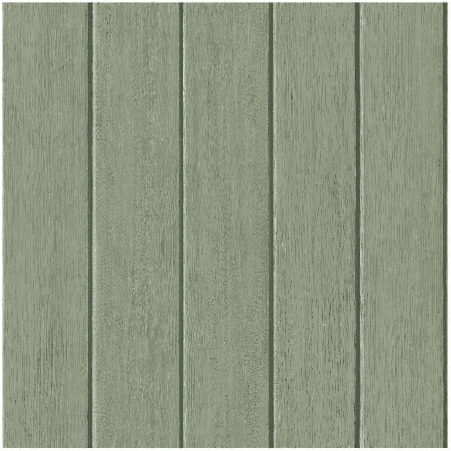 Fine Decor Painted Wood Panel Green Wallpaper