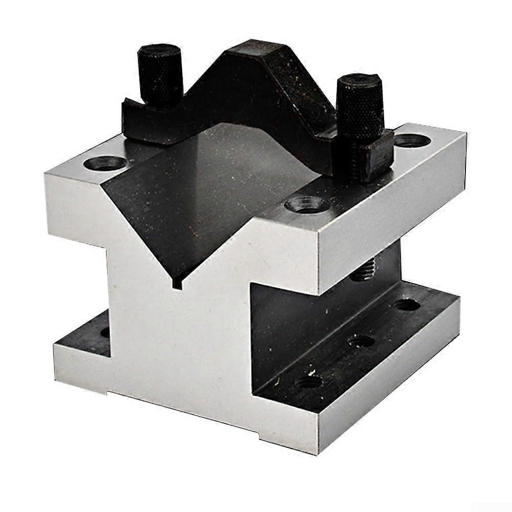 Robust V-Shaped Mounting Group, Heat-Treated Tool Steel for Mechanical Part Inspection, Size 60x60x50mm