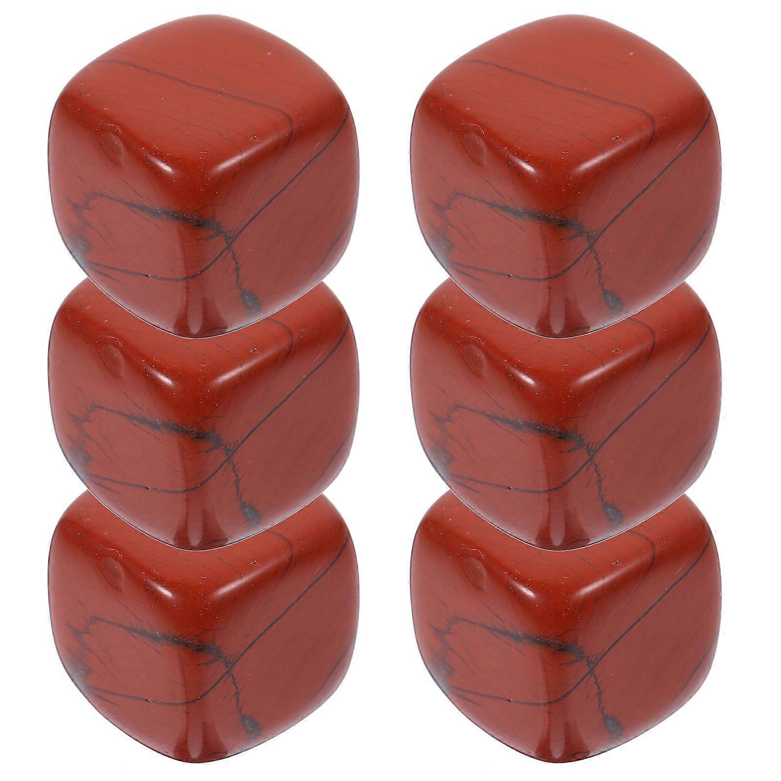 Reusable Ice Cube Whiskey Cubes Drinks Accessories Dark Red Crystal 6Pcs