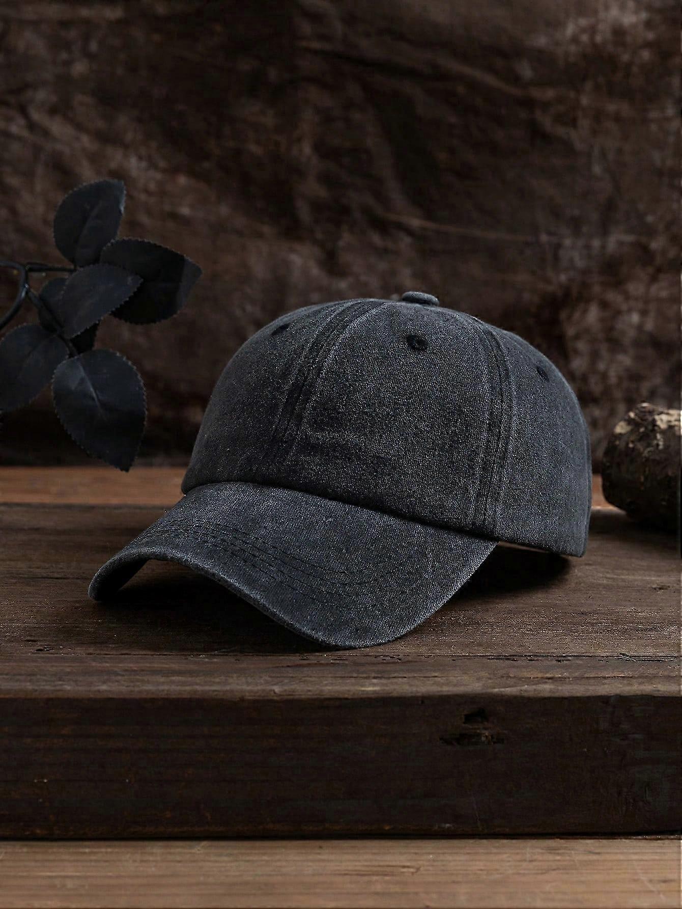 1pc Men's Washed Plain Baseball Cap Casual