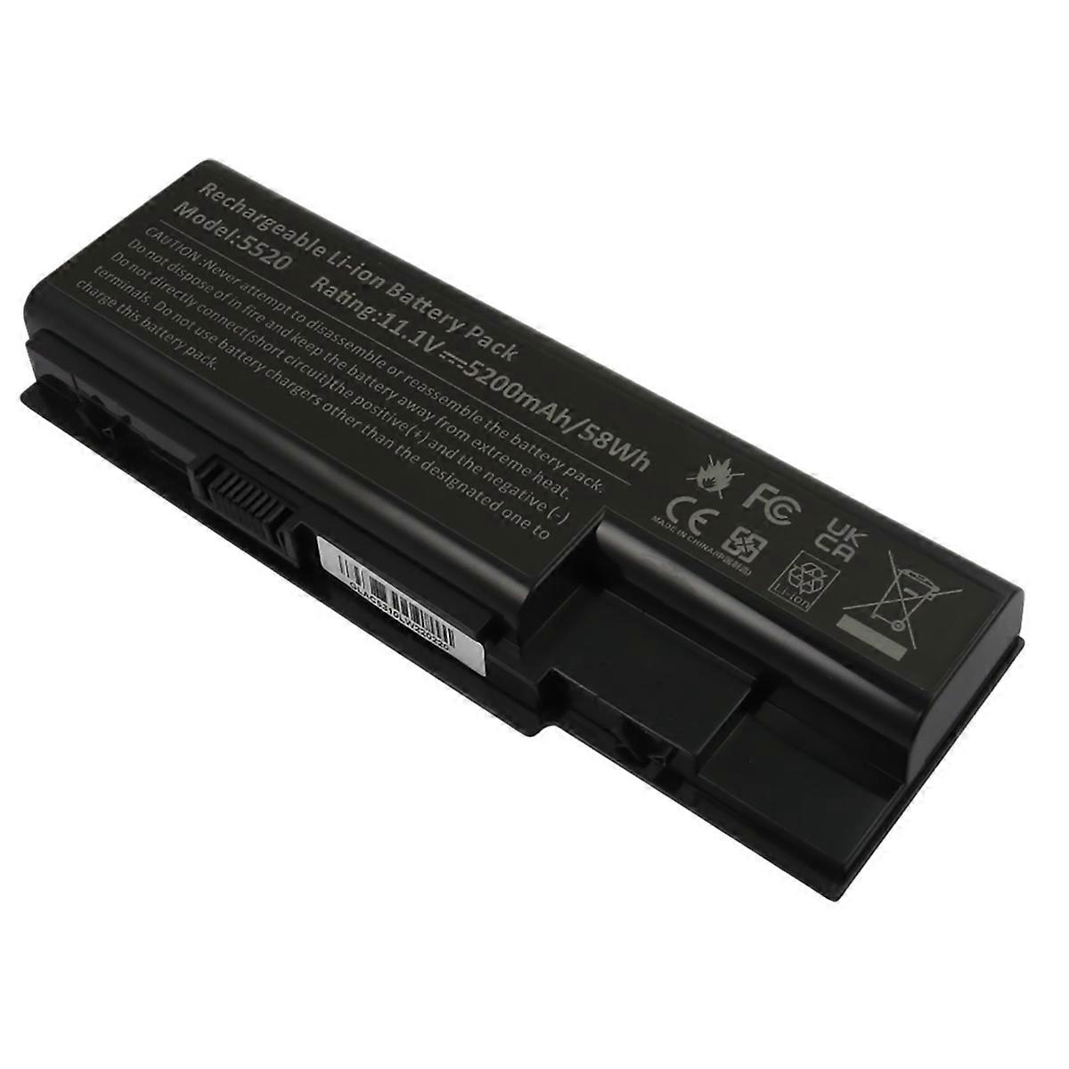 Replacement Battery for Acer Aspire 5310 / 6530 Li-ion 11.1V 5200mAh 58Wh, Black