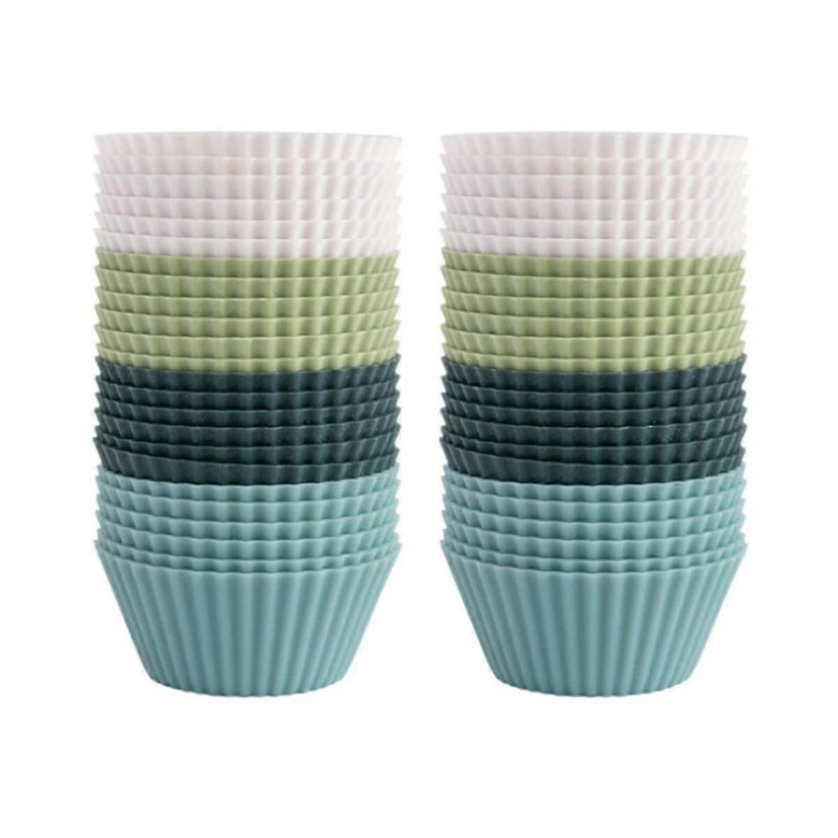 Silicone Baking Cups, Reusable Cupcake Liners,48 Pack Cake Molds, Standard Size Muffin Liners, Dish