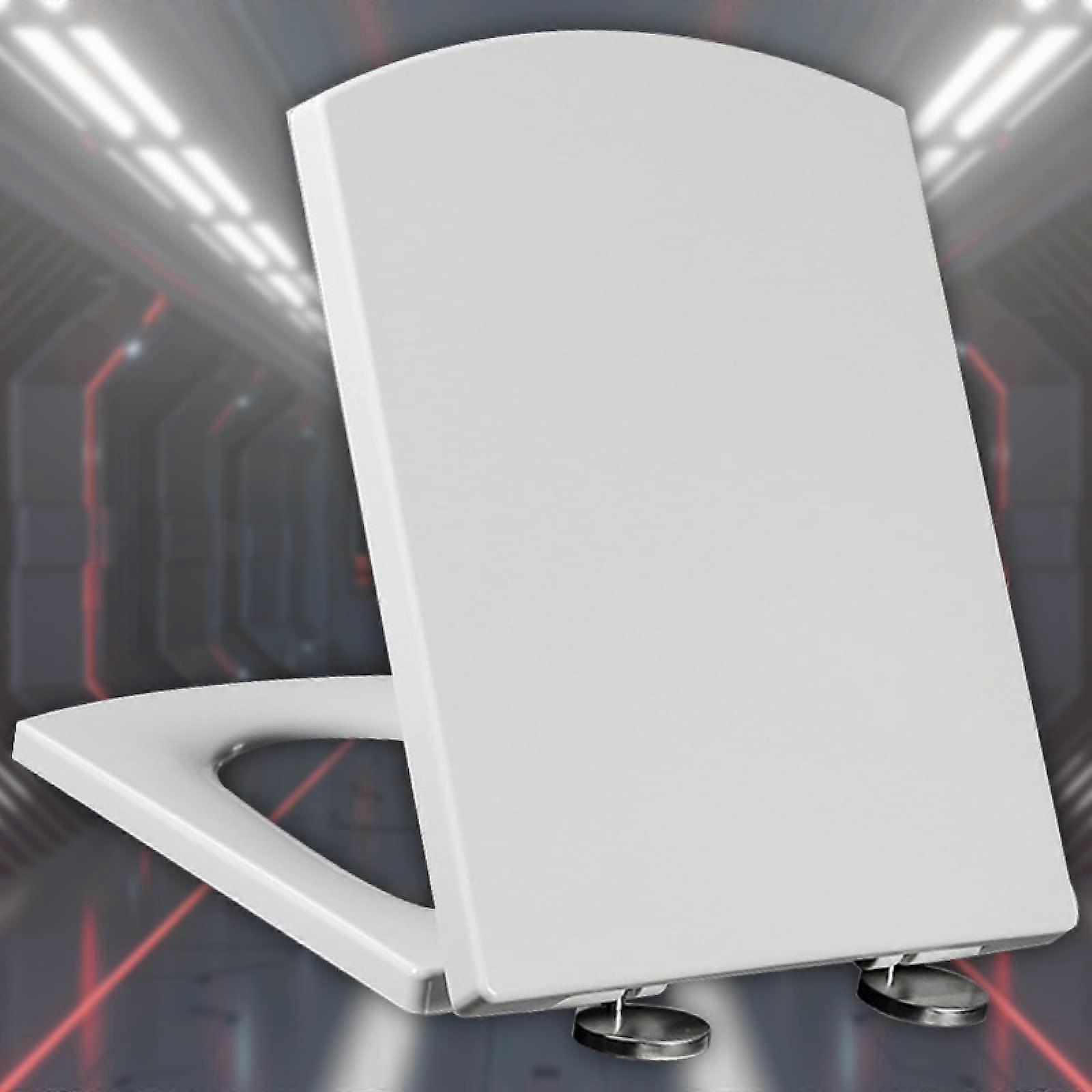 Toilet seat, white, with slowclose, sturdy, easy mount, standard toilets, 4450*37 cm.