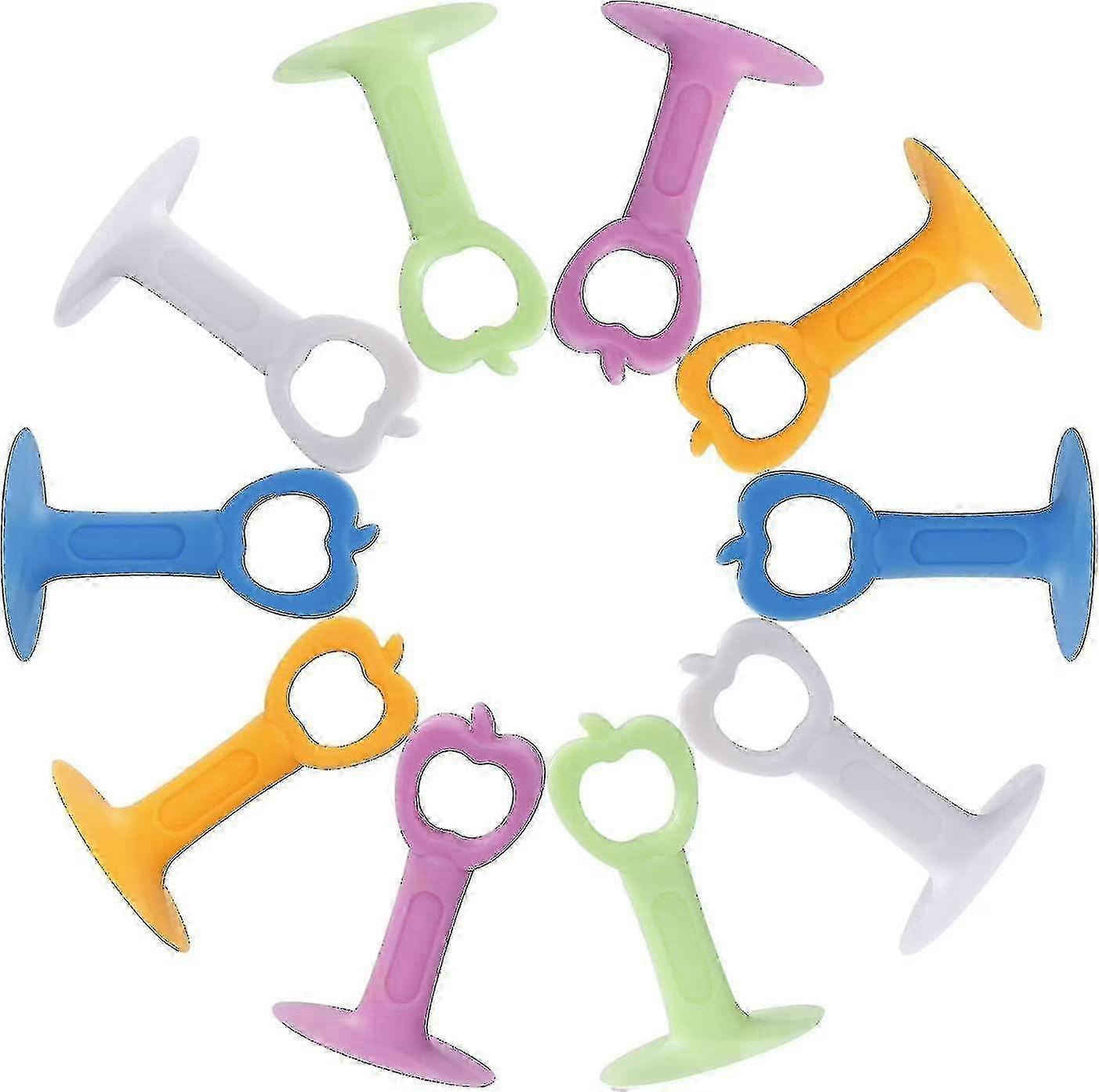 Silicone Door Stopper Anti-Collision Doorknob Stopper Mute Suction Handle Protector Multi-Color 10pcs