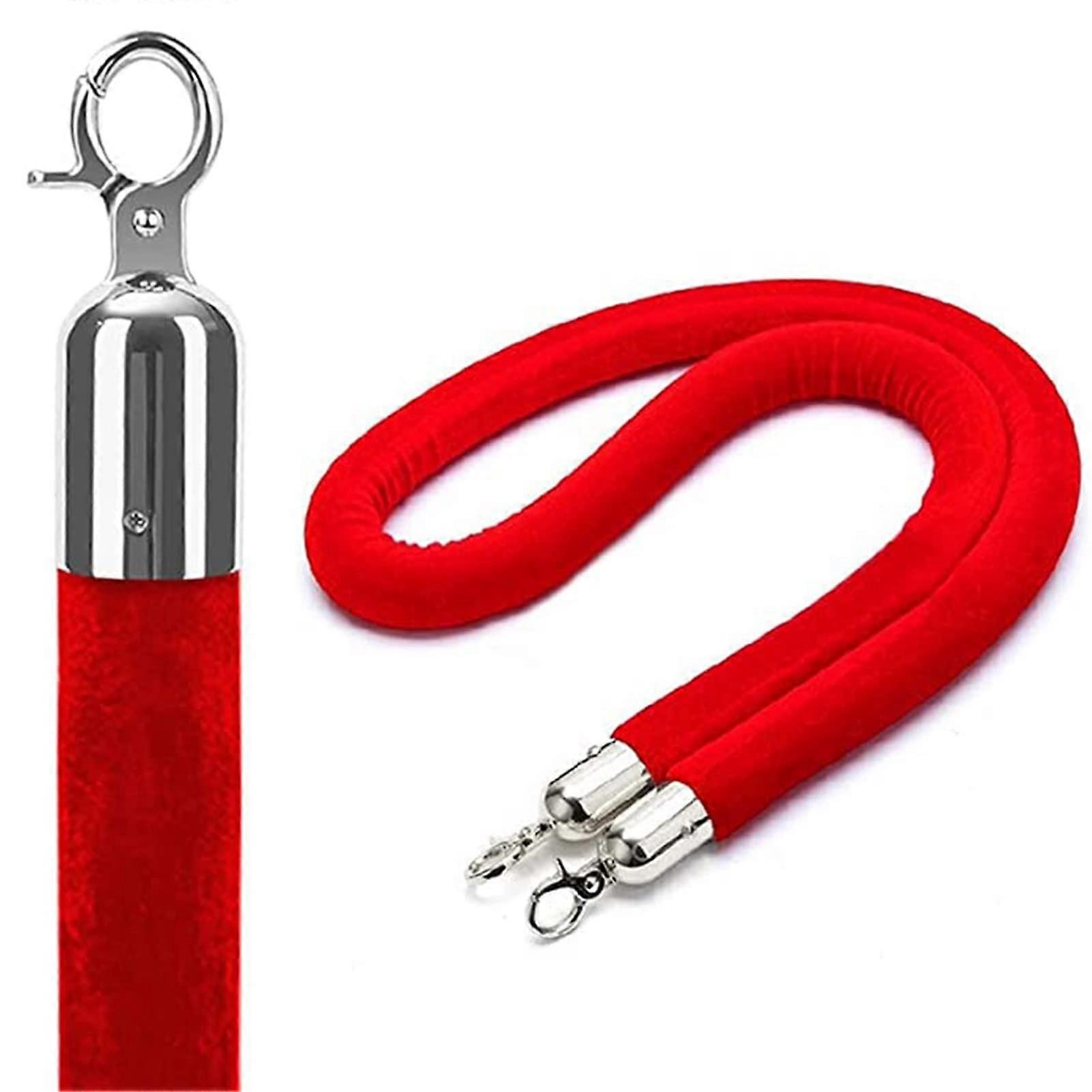 Queue Barrier Rope, Red Velvet Rope for Crowd Control, 3/5/10 Feet Red Rope Barrier for Queue Posts, Rope Barrier with...