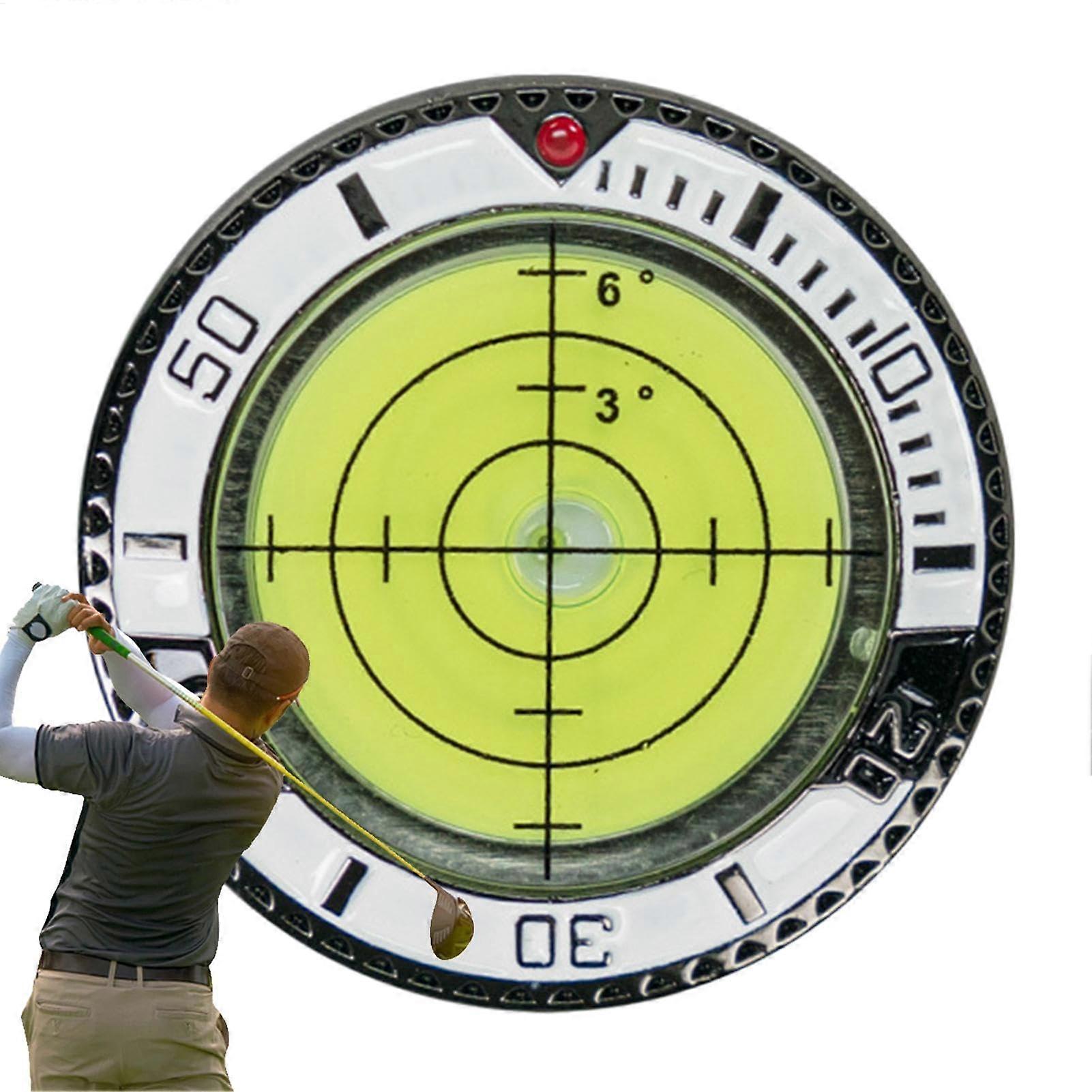 Golf Ball Marker Double-Sided Green Player Reading Tool - Portable Measurement Aid for Golf Course and Football Field, White & Yellow Edge