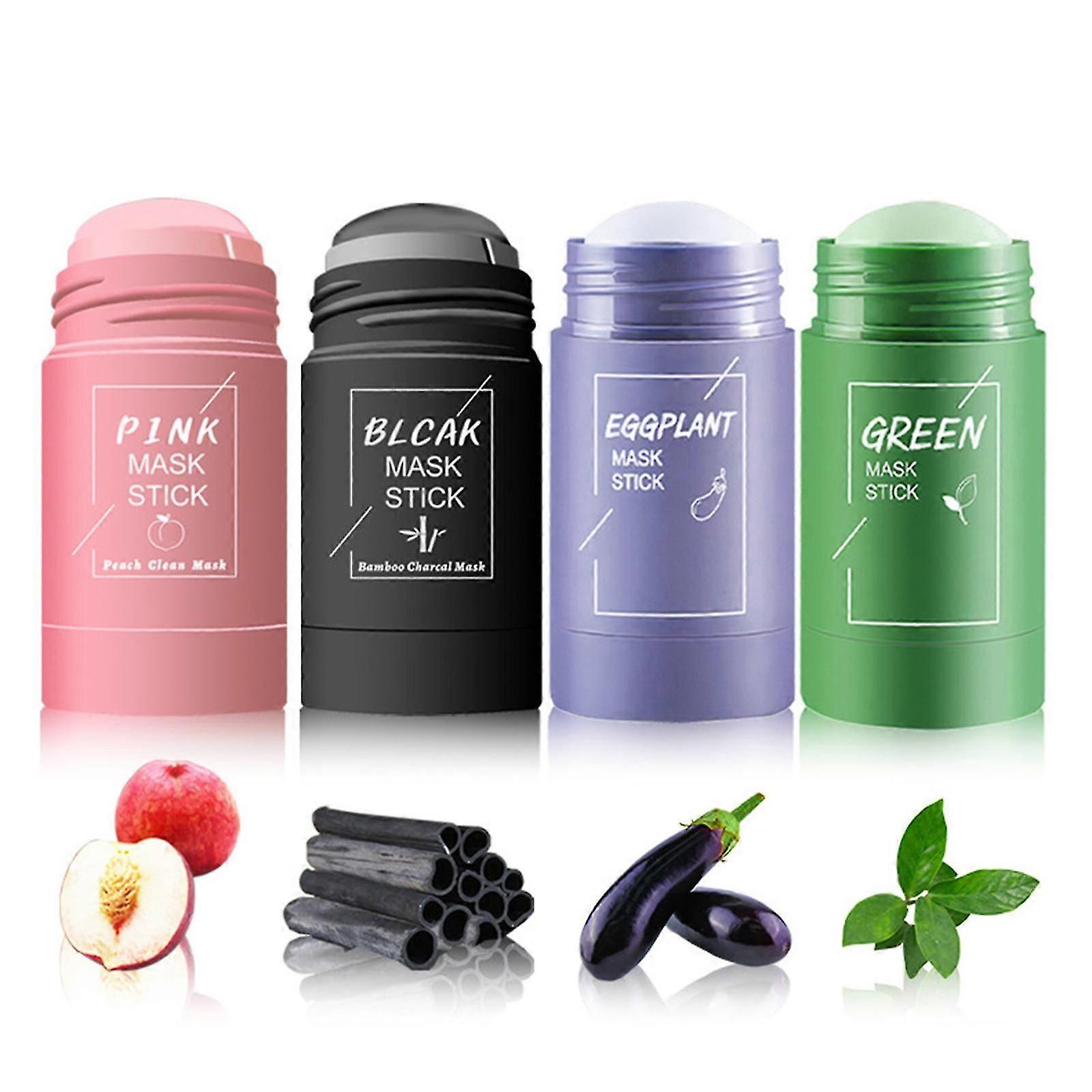 Bâton de masque au thé vert pour le visage, dissolvant de points noirs à l’extrait de thé vert, bâton de masque vert pour le nettoyage en profondeur des pores, hydratant pour le visage